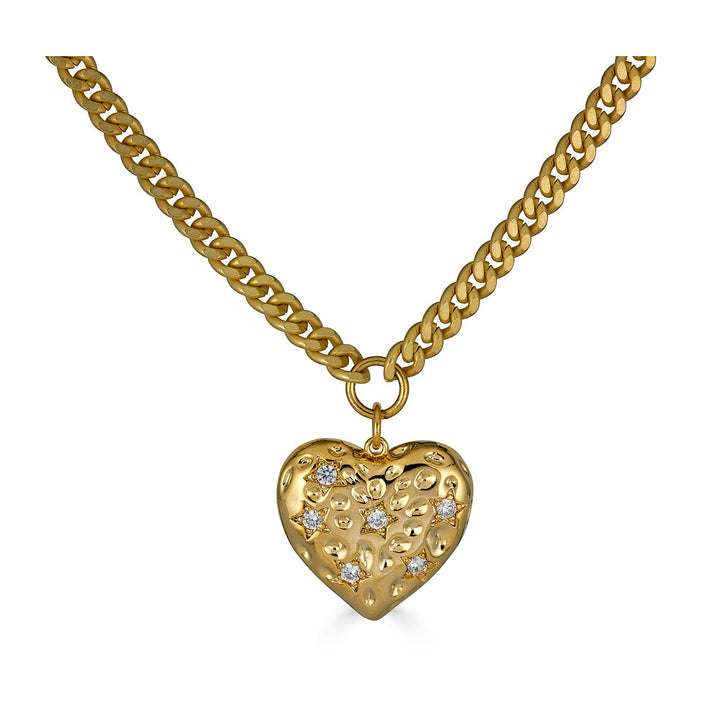 a big gold heart necklace