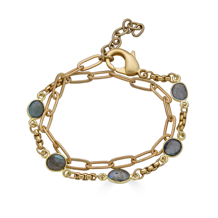 a double wrapped labradorite bracelet