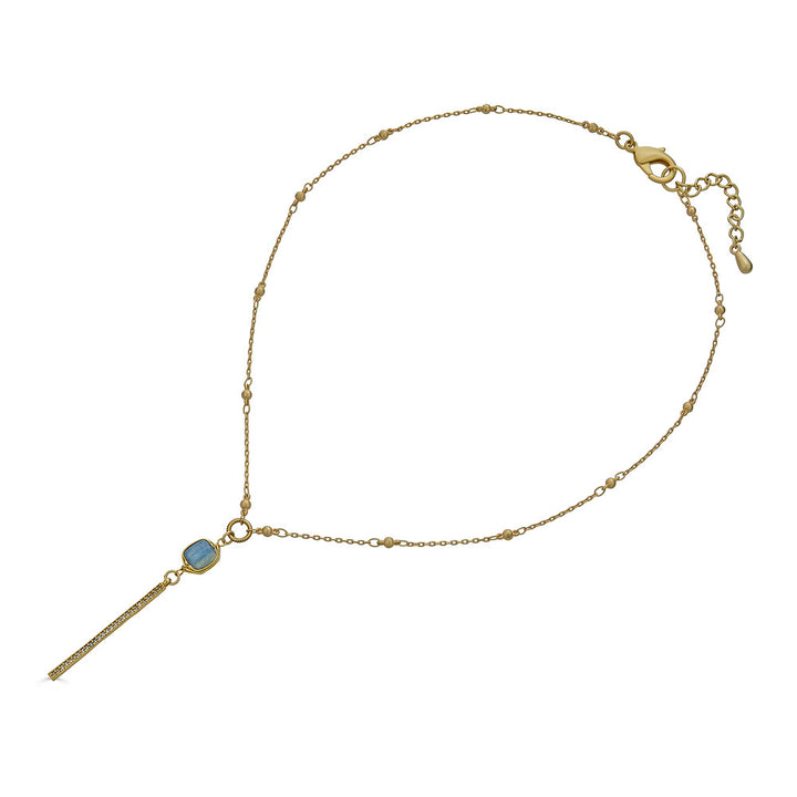 Gold Kyanite Y Necklace