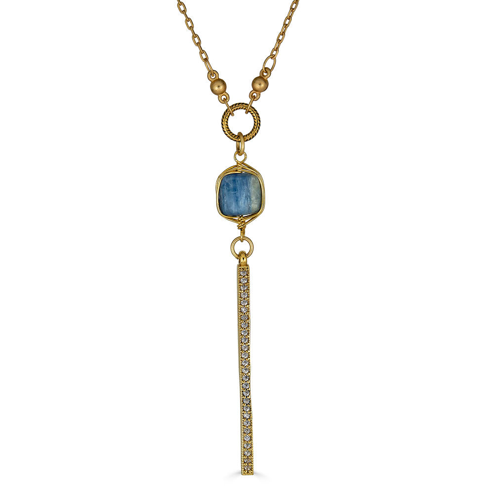 Gold Kyanite Y Necklace