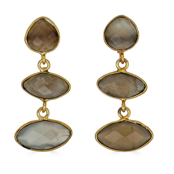 marquis gray moonstone earrings