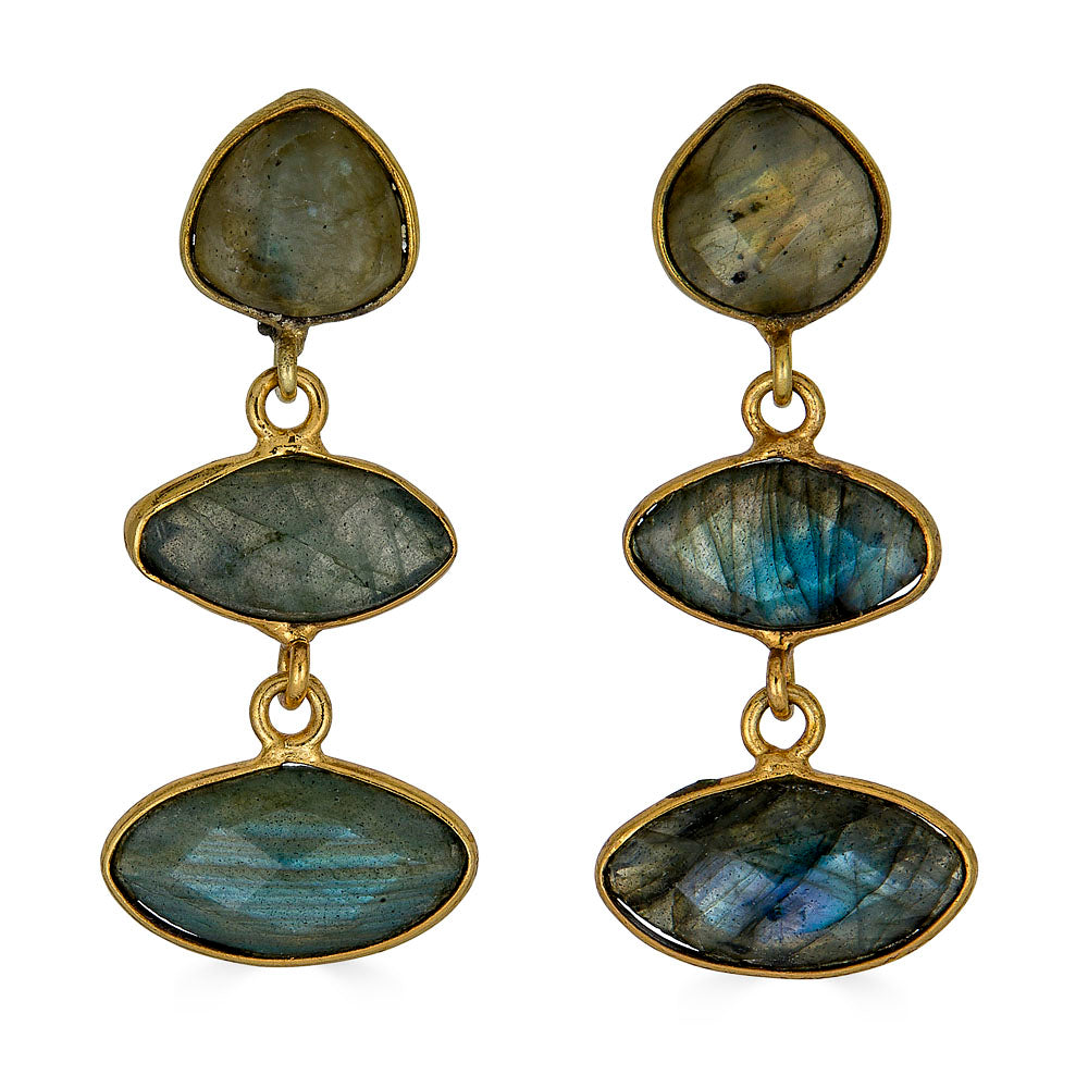 Labradorite marquise earrings