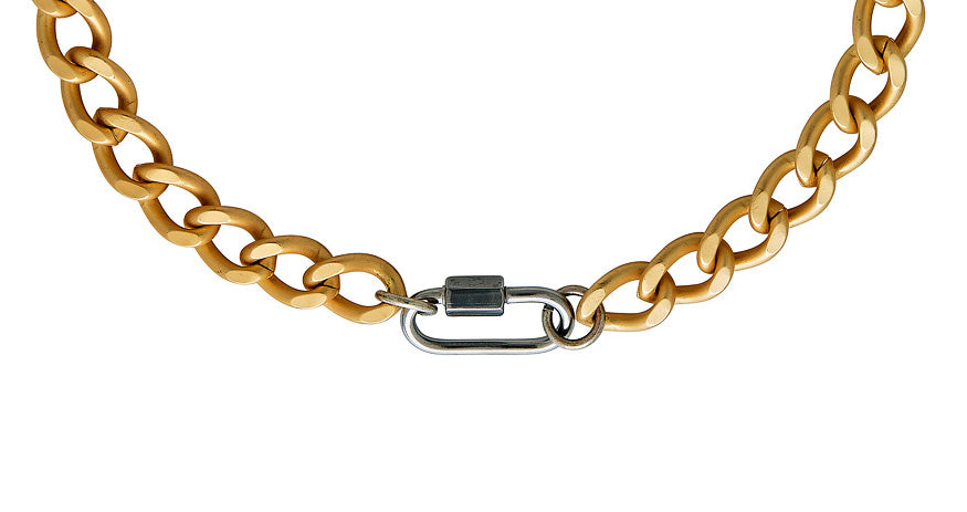 Nm35083 Gold Carabiner Chain Necklace European Design Charm