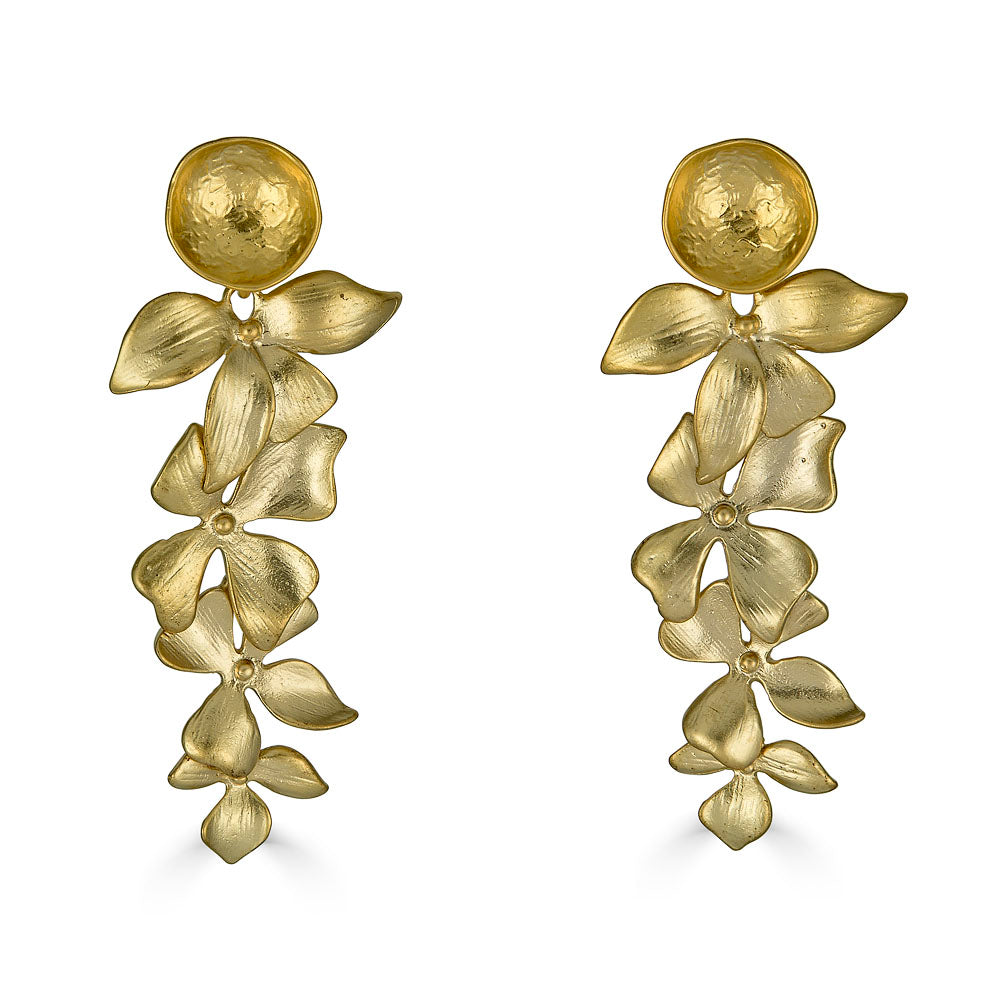 a cascading orchid earring