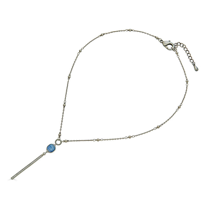 Silver Kyanite Y Necklace